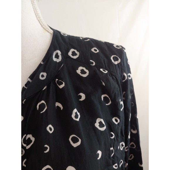 Rock Flower Paper Womens Top Small Black White Modal Long Sleeve Blouse Button - Picture 4 of 10